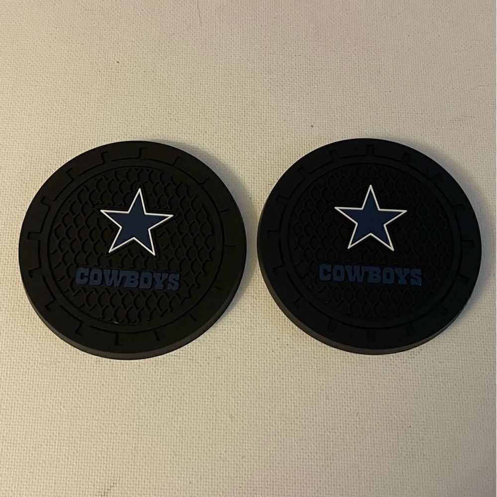 NFL Dallas Cowboys Car Cup Holder Coasters with logo set of 2 NWT